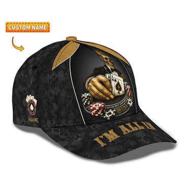 Personalized Cap, Customized Classic Cap Poker Lover Cap, I'm All In