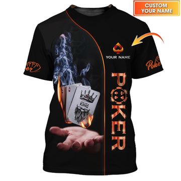 Unisex Shirt - Custom Name Shirt - Fire And Smoke Poker Shirt