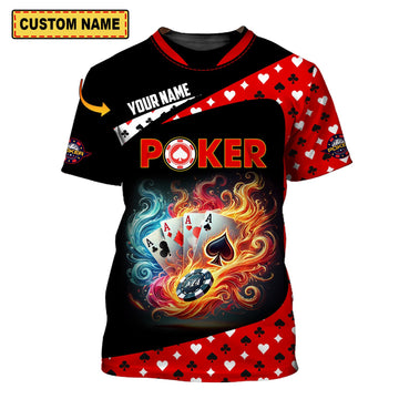 Unisex Shirt - Custom Name Poker Heart Shirt