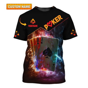 Unisex Shirt, Custom Name Poker Shirt, Poker King T-Shirt Hoodie Long Sleeve Shirt, Casino Shirt