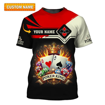 Man Shirt, Custom Name Poker Shirt, Poker King T-Shirt Hoodie Long Sleeve Shirt, Casino Shirt