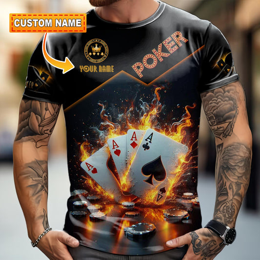 Unisex Shirt - Custom Poker Four Of Aces Card Lover Shirt