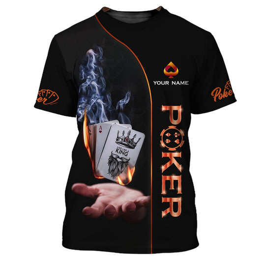 Unisex Shirt - Custom Name Shirt - Fire And Smoke Poker Shirt