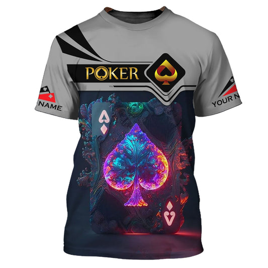 Unisex Shirt - Custom Name Shirt - ACE Black Spade Suit Poker Shirt
