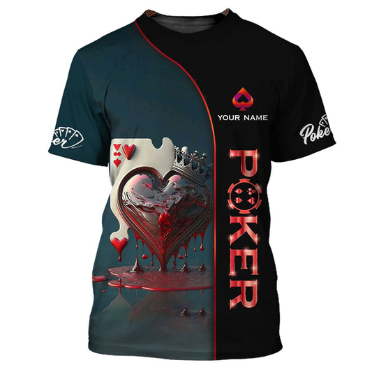 Unisex Shirt - Custom Name Shirt - Blood Heart Poker Shirt