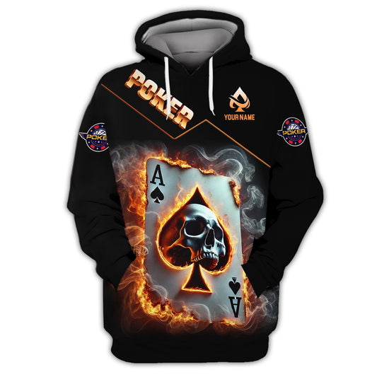 Unisex Shirt, Custom Name Poker Shirt, Poker King T-Shirt Hoodie Long Sleeve Shirt, Casino Shirt