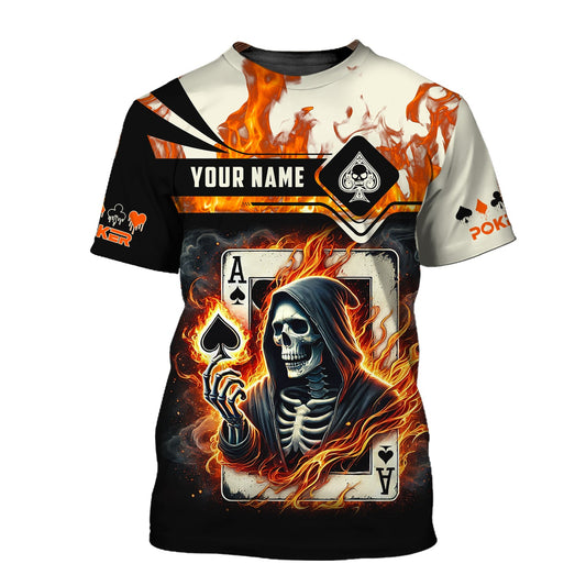 Man Shirt, Custom Name Poker Shirt, Poker King T-Shirt Hoodie Long Sleeve Shirt, Casino Shirt