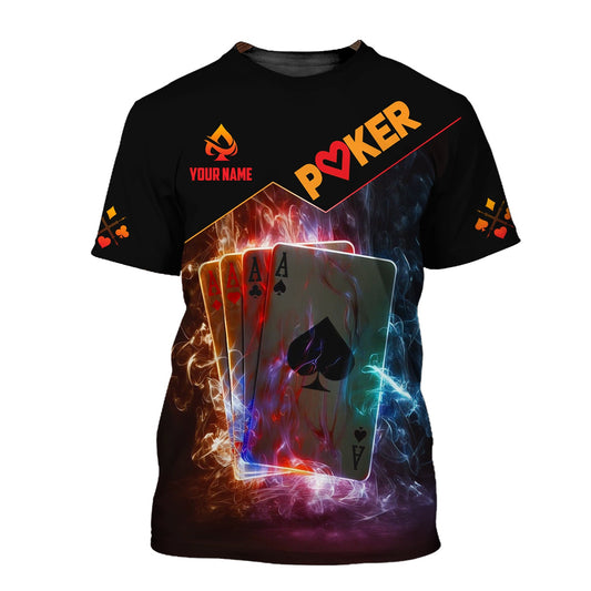 Unisex Shirt, Custom Name Poker Shirt, Poker King T-Shirt Hoodie Long Sleeve Shirt, Casino Shirt